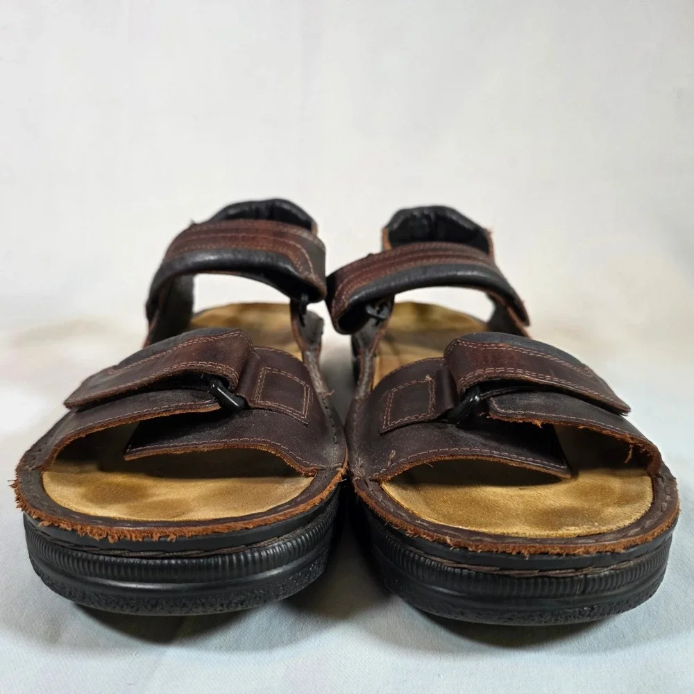 Naot Lappland Brown Mens 15 EU48 Leather Sandals Adjustable Fisherman Comfort